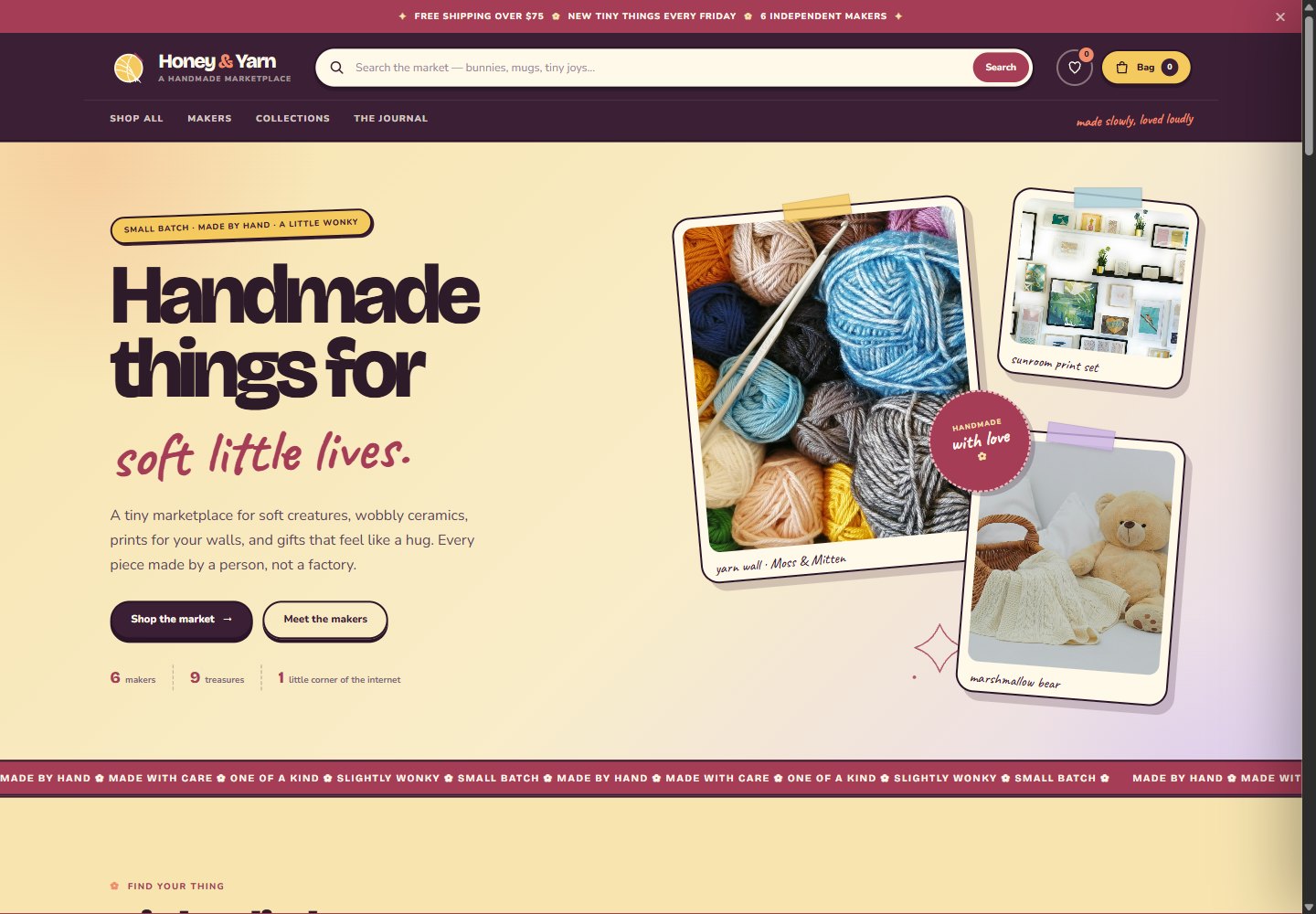 Honey & Yarn handmade marketplace